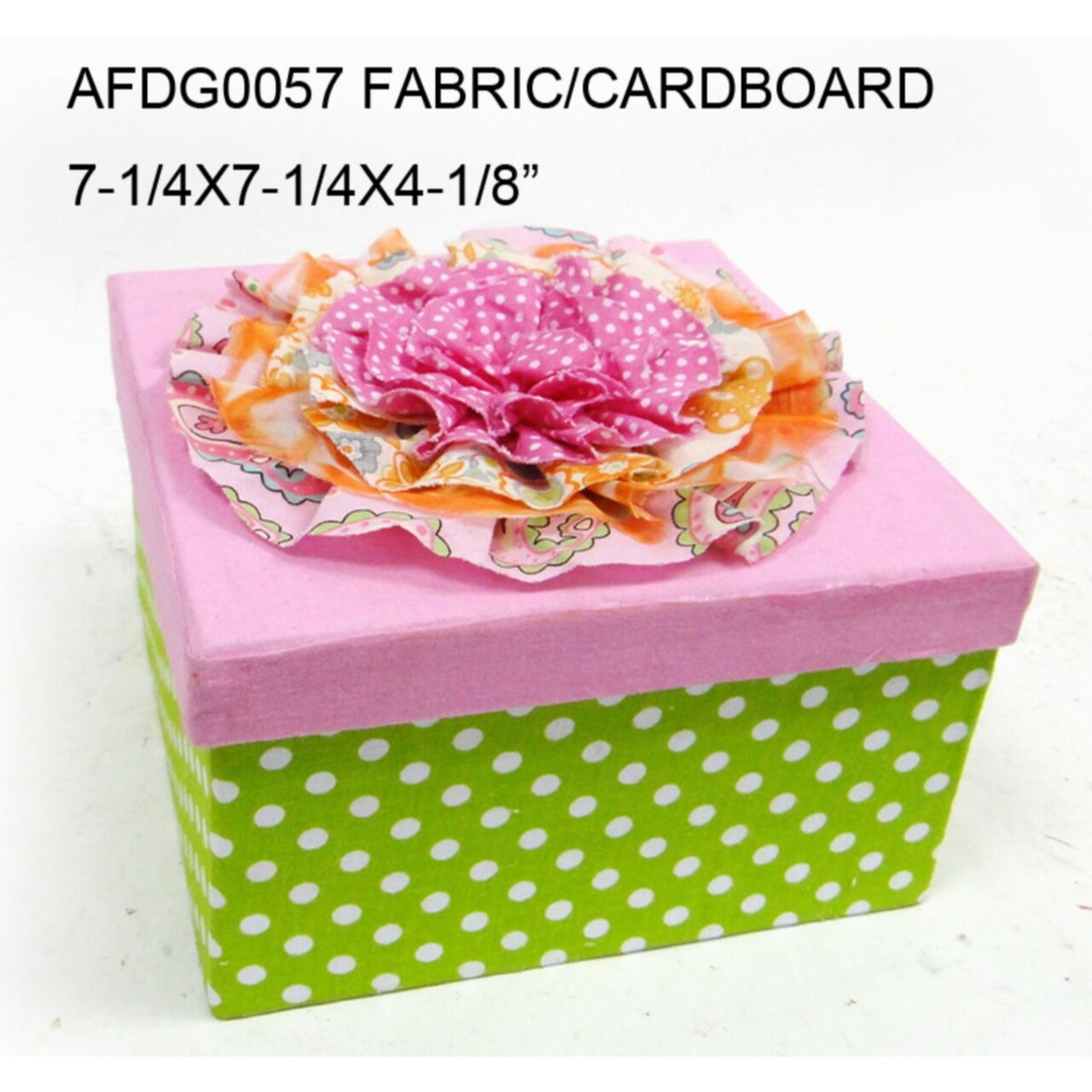 Contemporary Home Living 7.25" Green and Pink Square Contemporary Storage Boxes